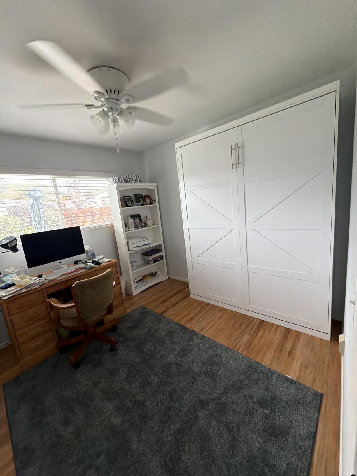 ROOMTEC Queen Size Murphy Bed with Smooth Pneumatic Lift, Space-Saving Wall Bed with Modern Cabinet Design customer photo 2