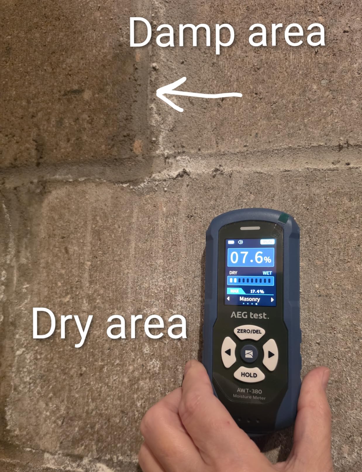 AWT-380 Rechargeable Pinless Moisture Meter for Wood, Drywall & Masonry, Wood Moisture Meter with Color Display, Adjustable Alarm, Data Records, Non-Destructive Water Leak Detector for Home customer photo 2