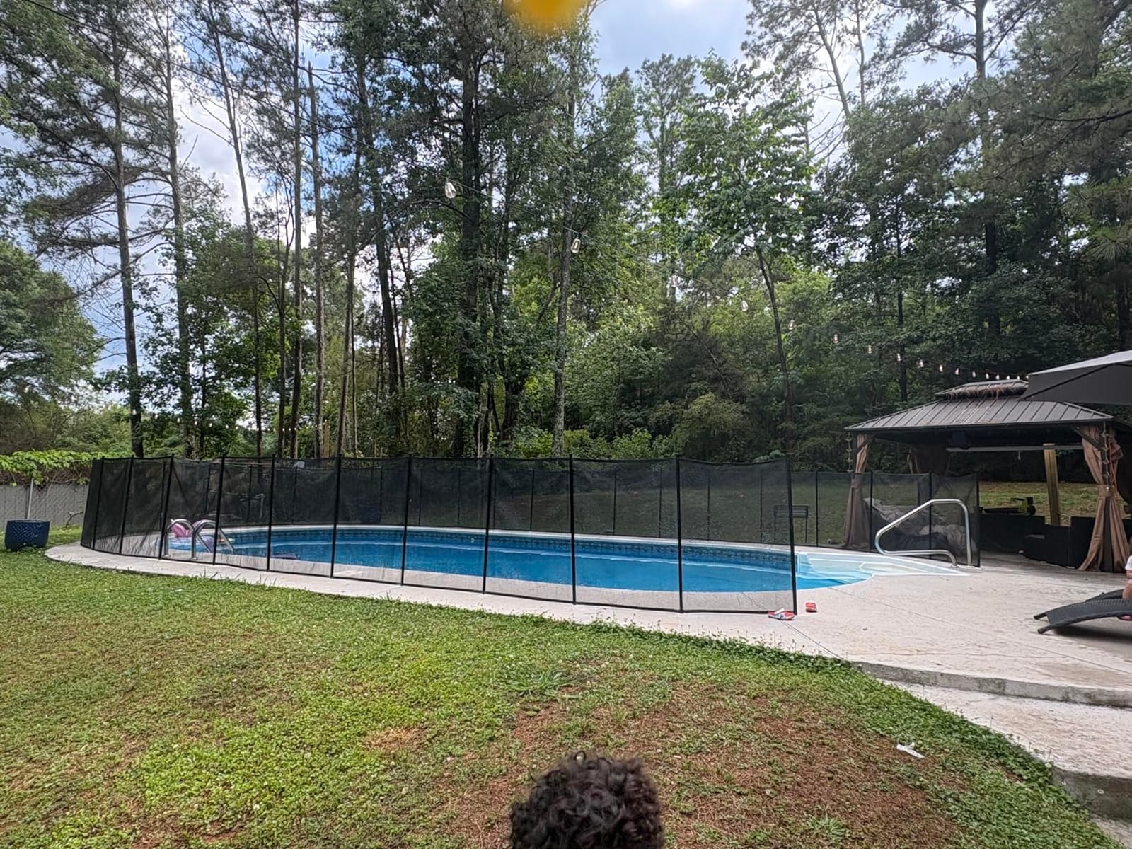 4x48FT Pool Fence, 350gsm Teslin Mesh Pool Safety Fence, Black customer photo 1