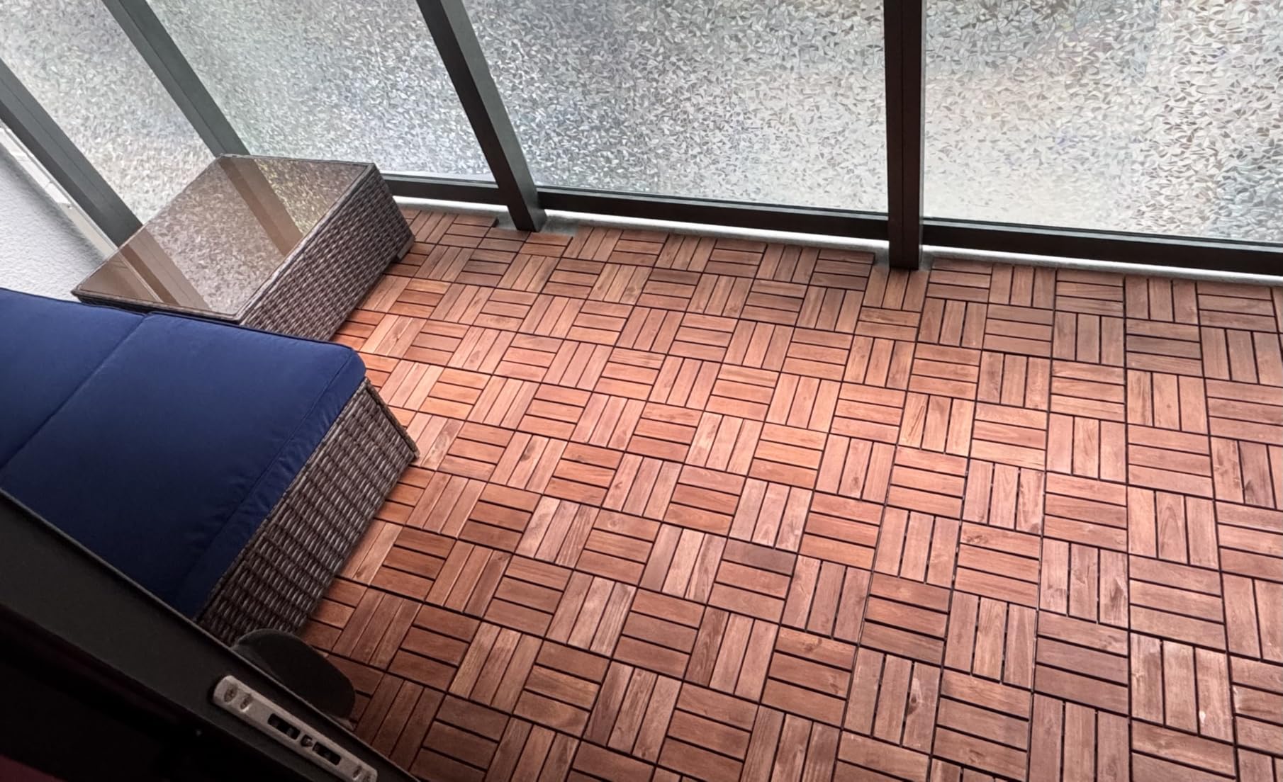 Yaheetech 27PCS Acacia Wood Deck Tiles Interlocking Patio Flooring, Brown | Acacia Wood with PP Base Tiles Provide Quick Assembly, Patio Upgrades, and Easy Cutting for Customized Outdoor Spaces customer photo 2