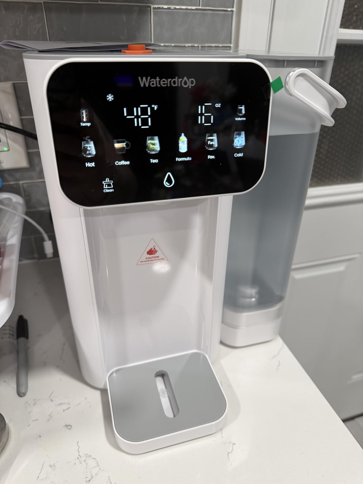Waterdrop CT01 Countertop Water Filter System, Hot and Cold Water Dispenser | 6-Stage Filtration, 5 Temperature Options, Instant Hot and Cold Water, Touchscreen Control, White customer photo 2