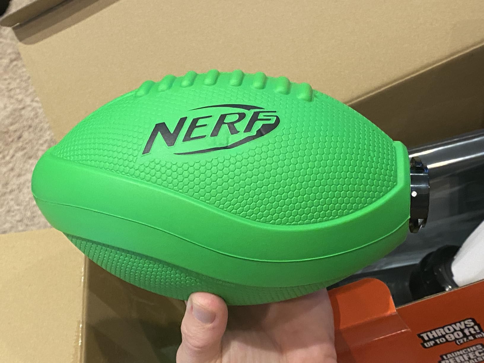 Nerf Franklin Sports QB Pro Throw Football Passer | Launches Tight Spirals 30+ Yards, Solo or Multiplayer Fun, Great for Backyard, Beach or Park, Foam Ball Included customer photo 1