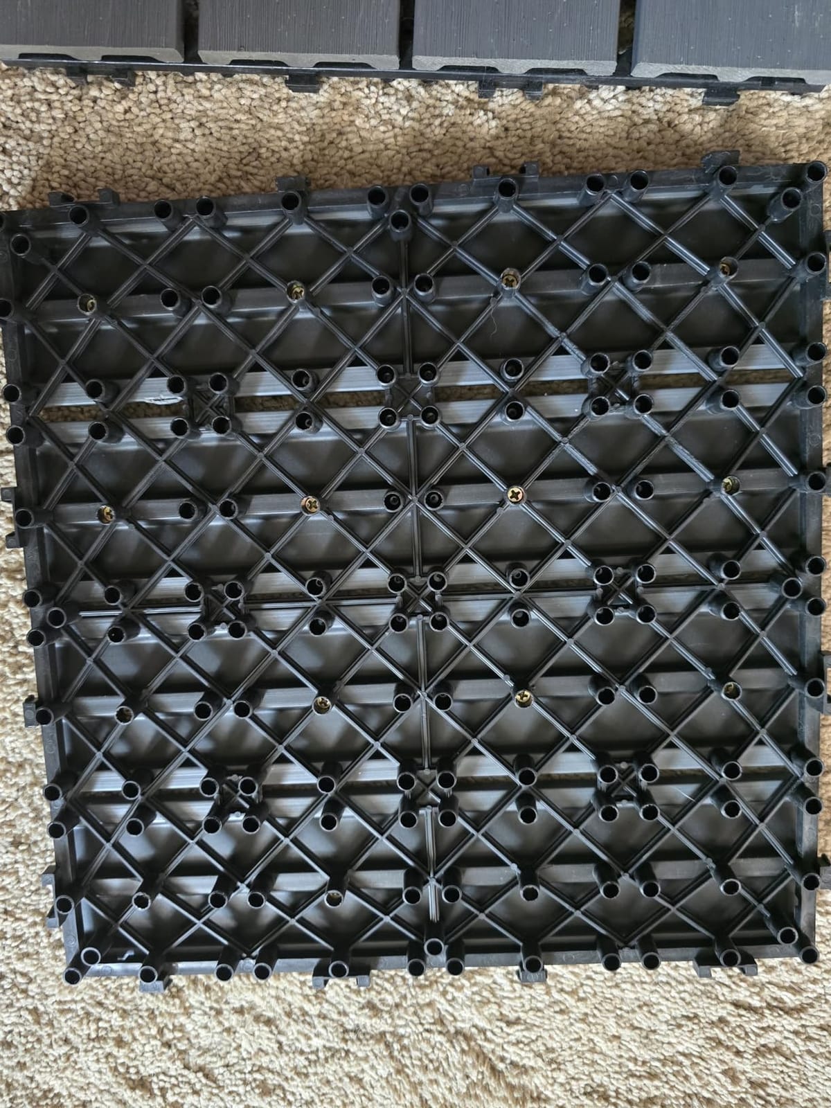 9 Pack Deck Tiles, 12''X 12'' Interlocking Deck Tiles All Weather Patio Flooring Outdoor Waterproof for Balcony Porch Backyard Poolside (Dark Gray) customer photo 1