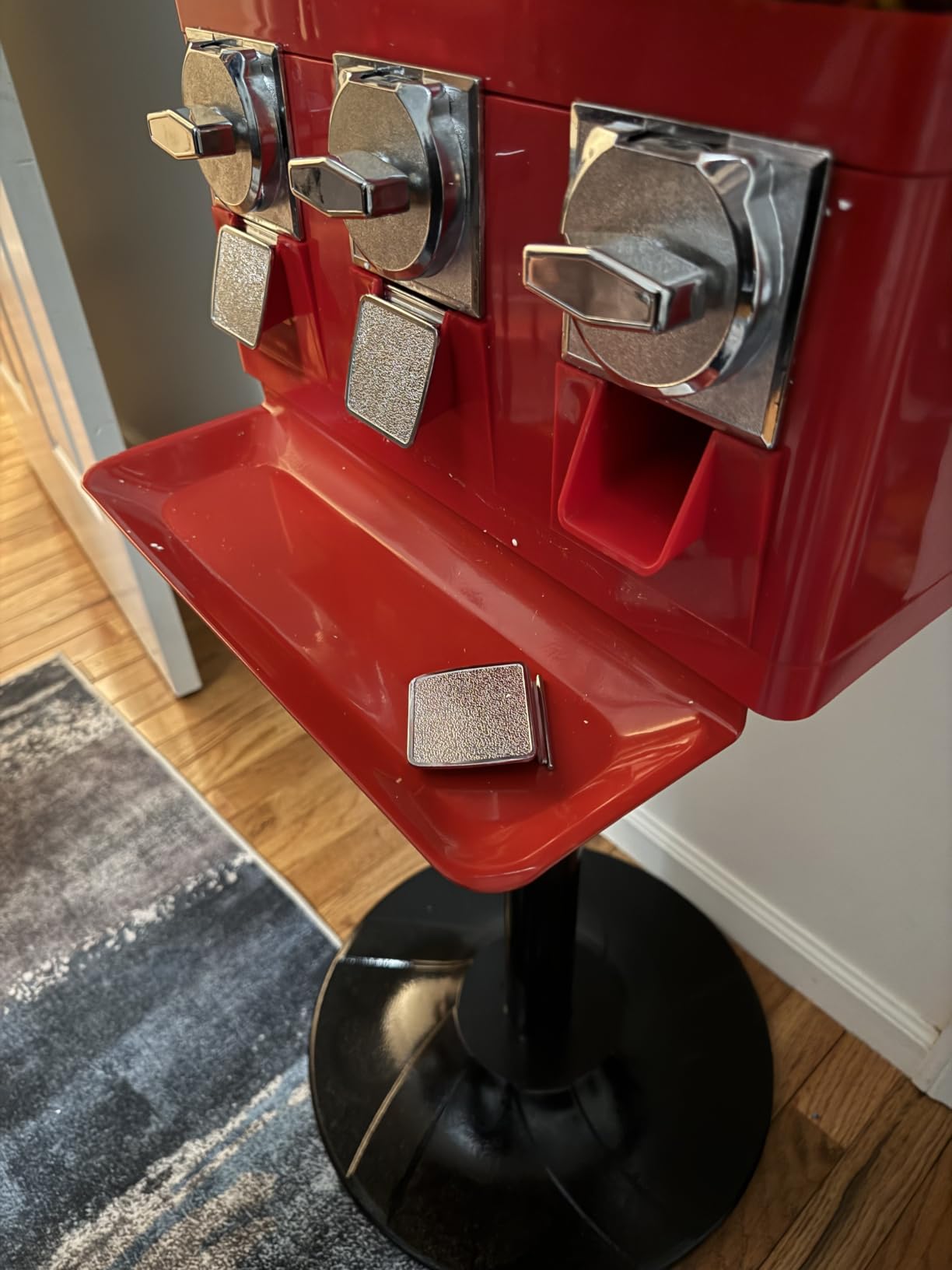 Candy Machine Dispenser Commercial Gumball Vending Machine Coin Operated | Accepts Only Quarter Triple Canister Setup for Gum Ball and Candies Meets FDA Norms Includes Coin Tray with Anti Theft Lock customer photo 2