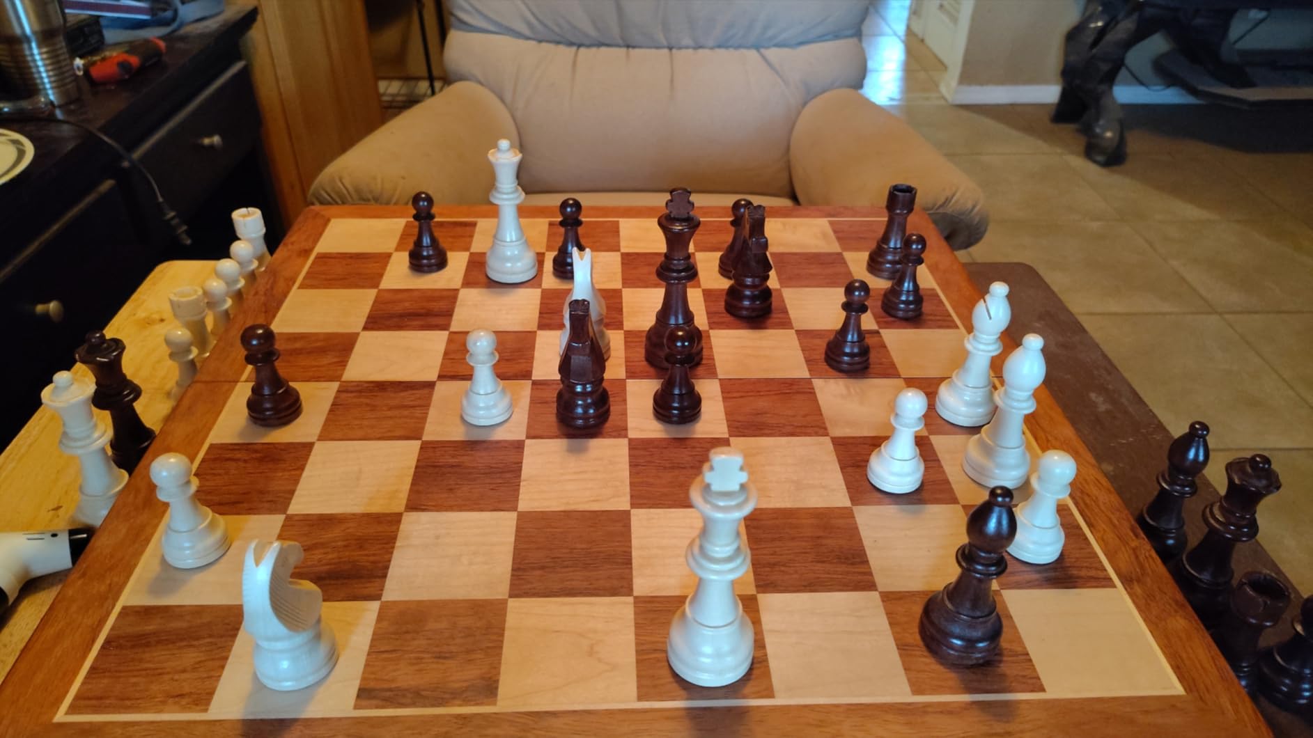 20 Inch Super Large Wooden Chess Set, Hand-Carved Wooden Chess Pieces with 4.5
