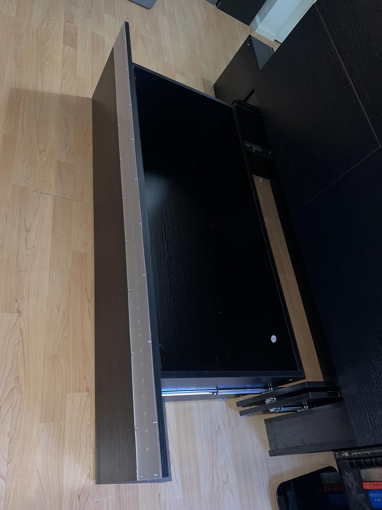 VINGLI Full Size Murphy Bed with Storage Drawer, Smart LED Lighting, Built-in 2 Charging Stations, Classic Black customer photo 1