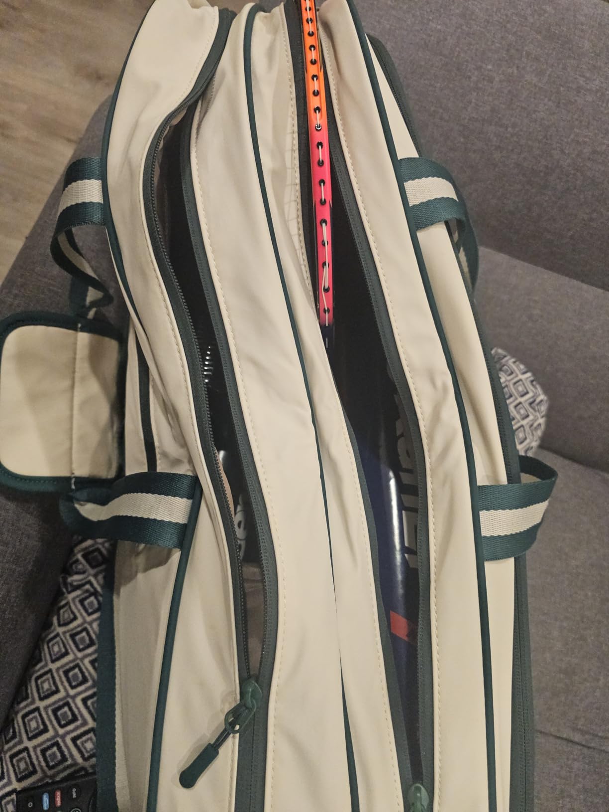 Sucipi Quilted Tennis Bag for Women & Men, Holds 3-6 Tennis Rackets | Padded protection, shoe compartment, insulated pocket, wet-dry separation customer photo 2