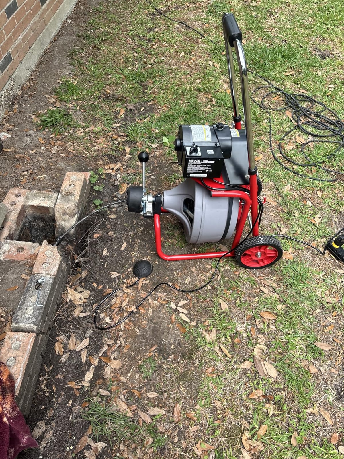 VEVOR Drain Cleaner Machine 100 FT x 1/2 Inch Auto Feed Sewer Snake Auger | For 2