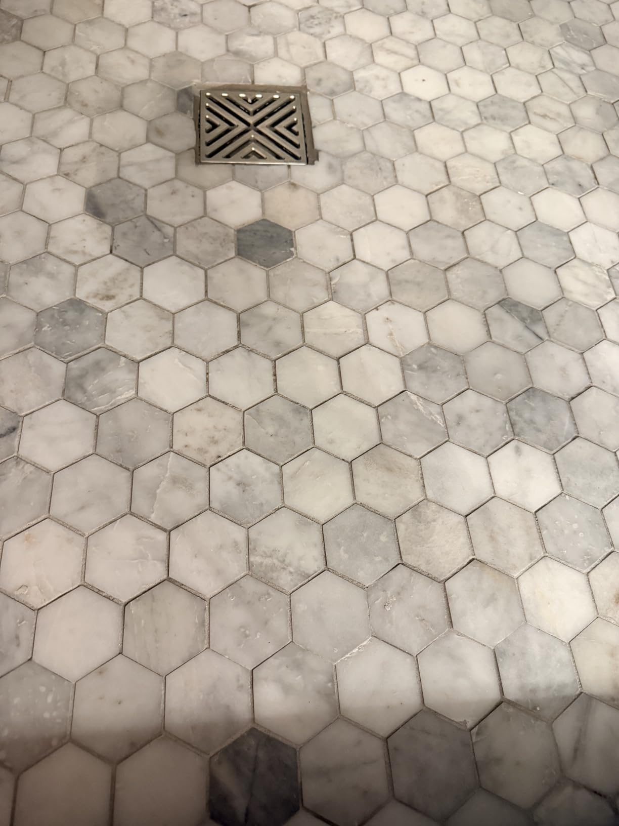 Lovdeco Contempo Blue Marble Stone 2 Inch Hexagon White Marble Mosaic Tile for Kitchen Wall Bathroom Shower Floor (5 Sheet, Honed) customer photo 1