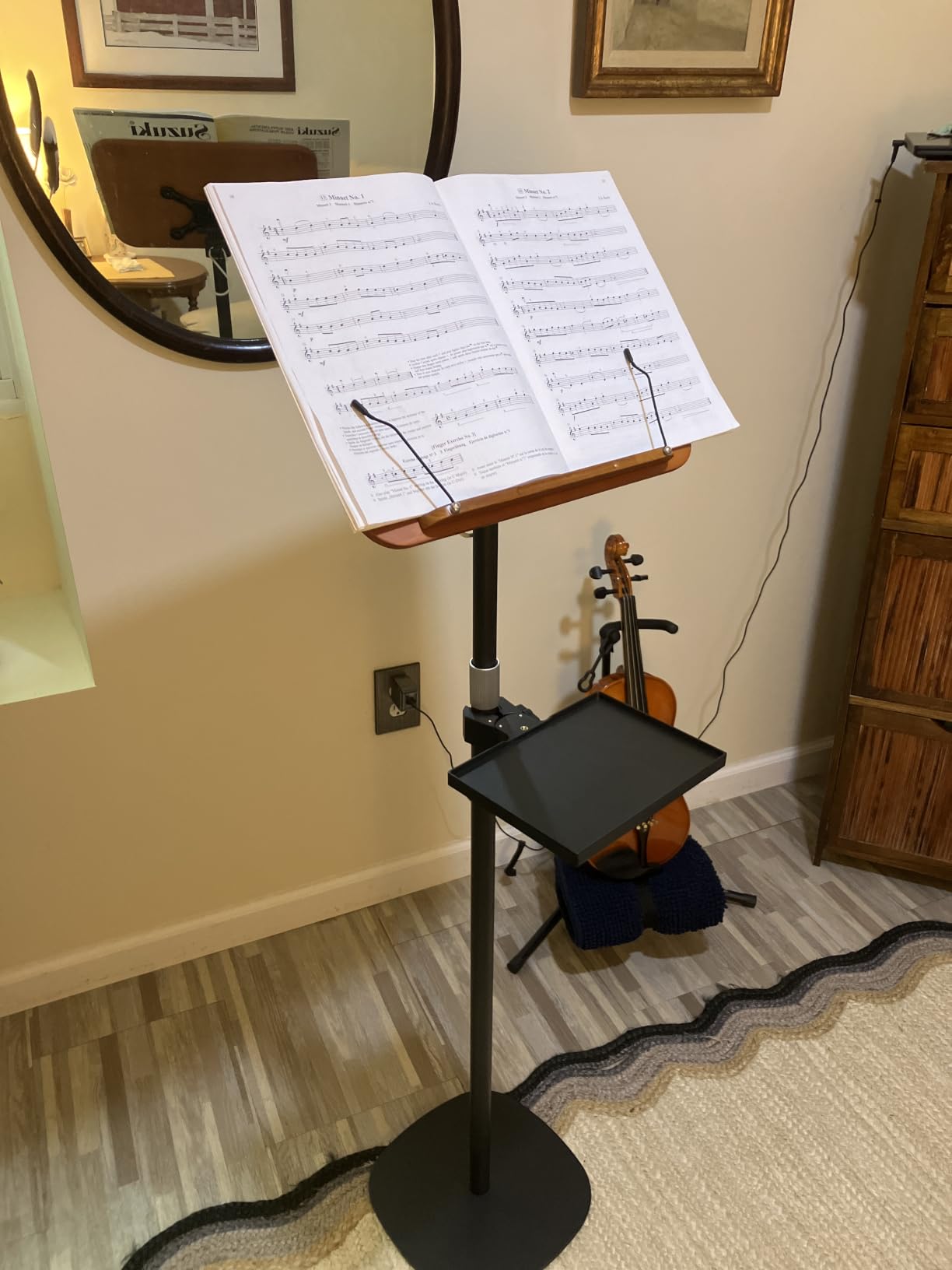 Music Stand for Sheet Music, Heavy Duty Stable Base, Black | Adjust from 23.6