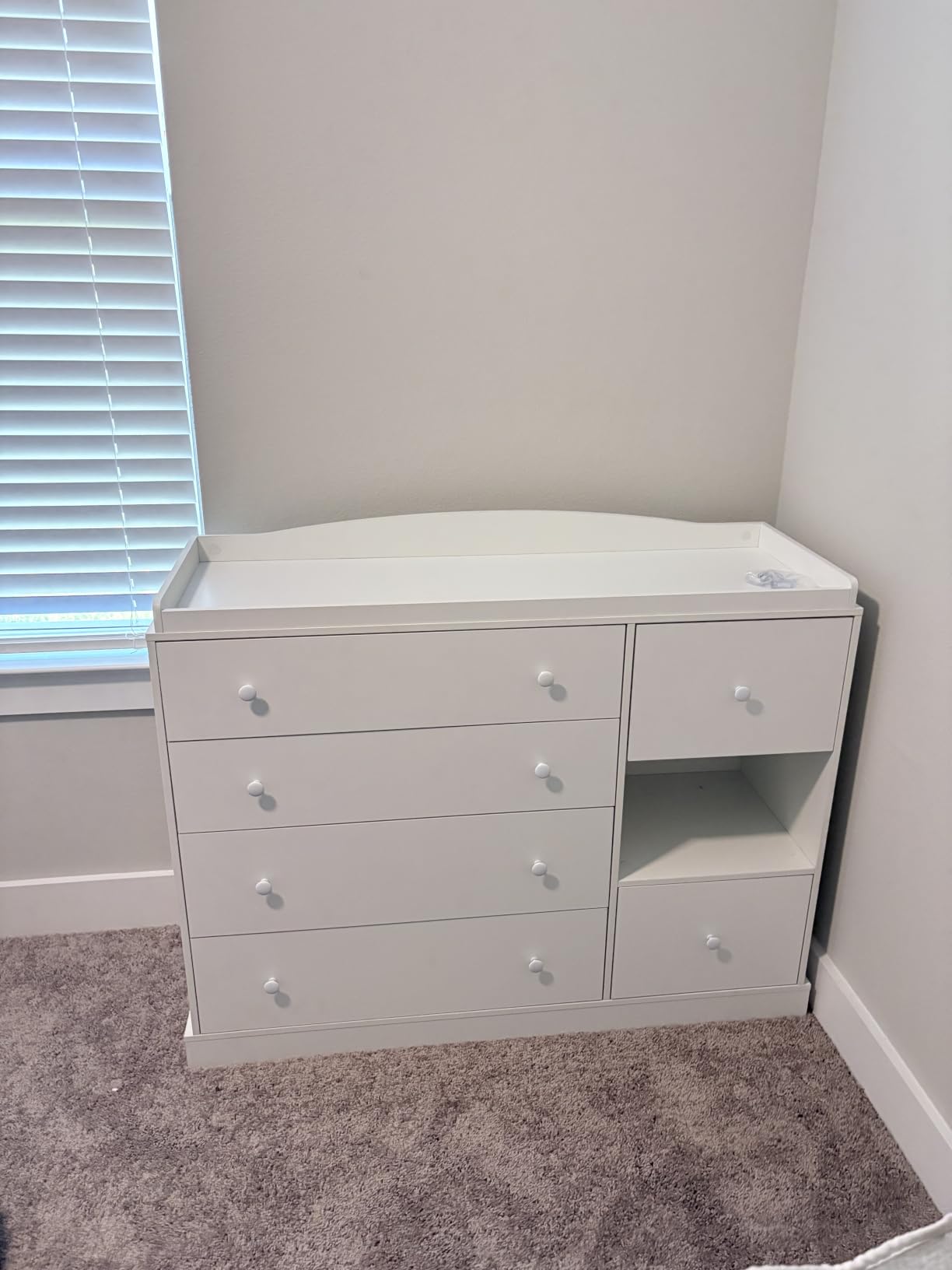 Halitaa Kids Dresser Cabinet with 6 Drawers, Changing Table for Nursery with Shelf, Multi-Functional Chest of Drawers, Kids Bedroom Furniture, Nightstand for Children's Room, White customer photo 1