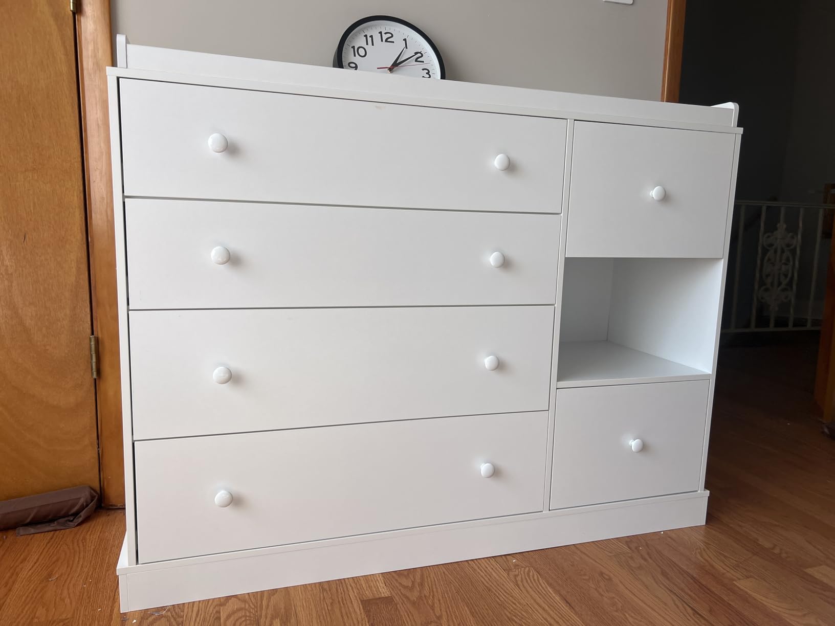 Halitaa Kids Dresser Cabinet with 6 Drawers, Changing Table for Nursery with Shelf, Multi-Functional Chest of Drawers, Kids Bedroom Furniture, Nightstand for Children's Room, White customer photo 2