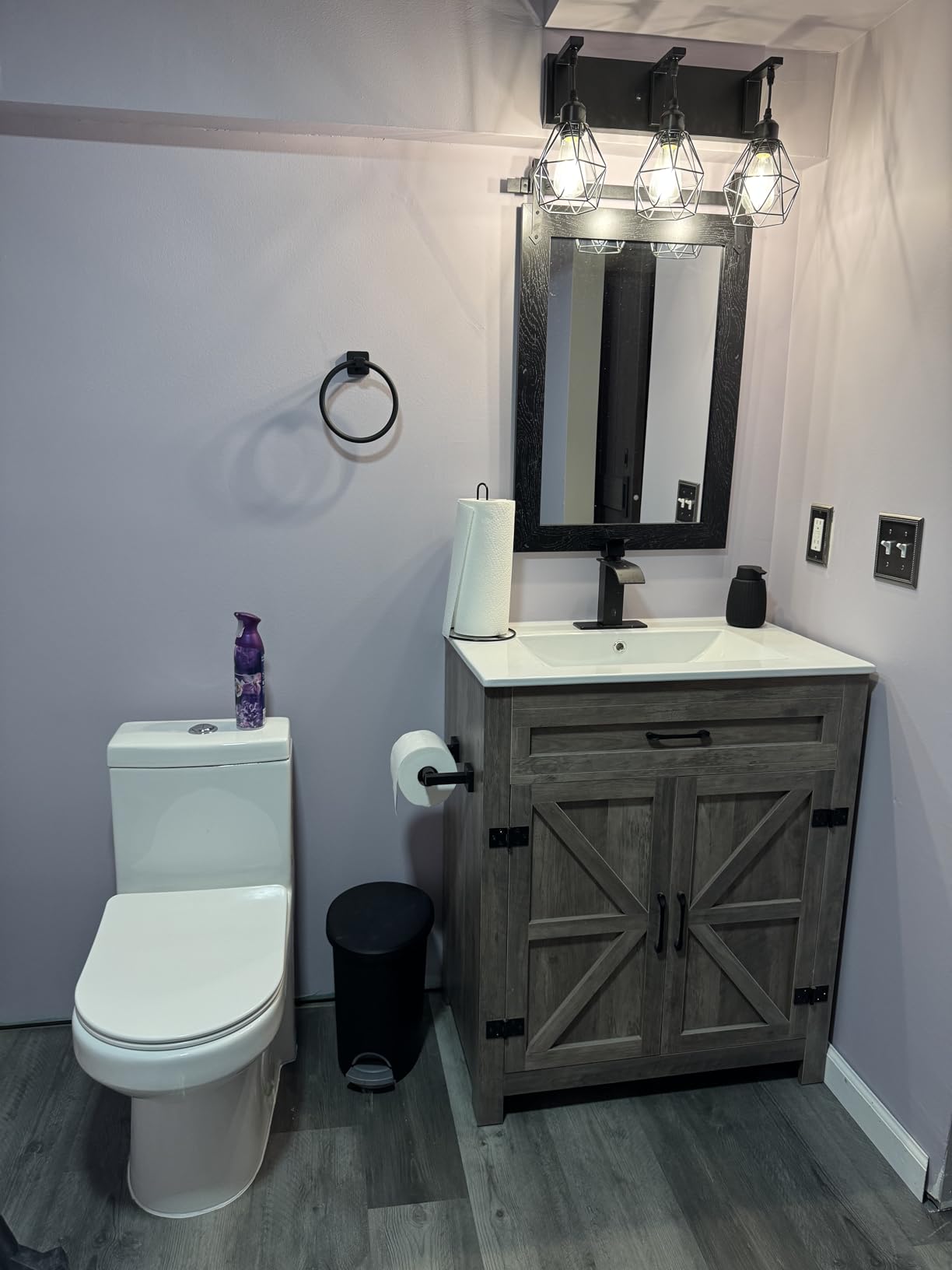 VINGLI 30 Inch Bathroom Vanity with Sink, Mid Century Modern Freestanding Cabinet with Ceramic Top, Fluted Soft-Close Doors & U-Shape Storage for Small Bathroom, Natural Oak customer photo 1