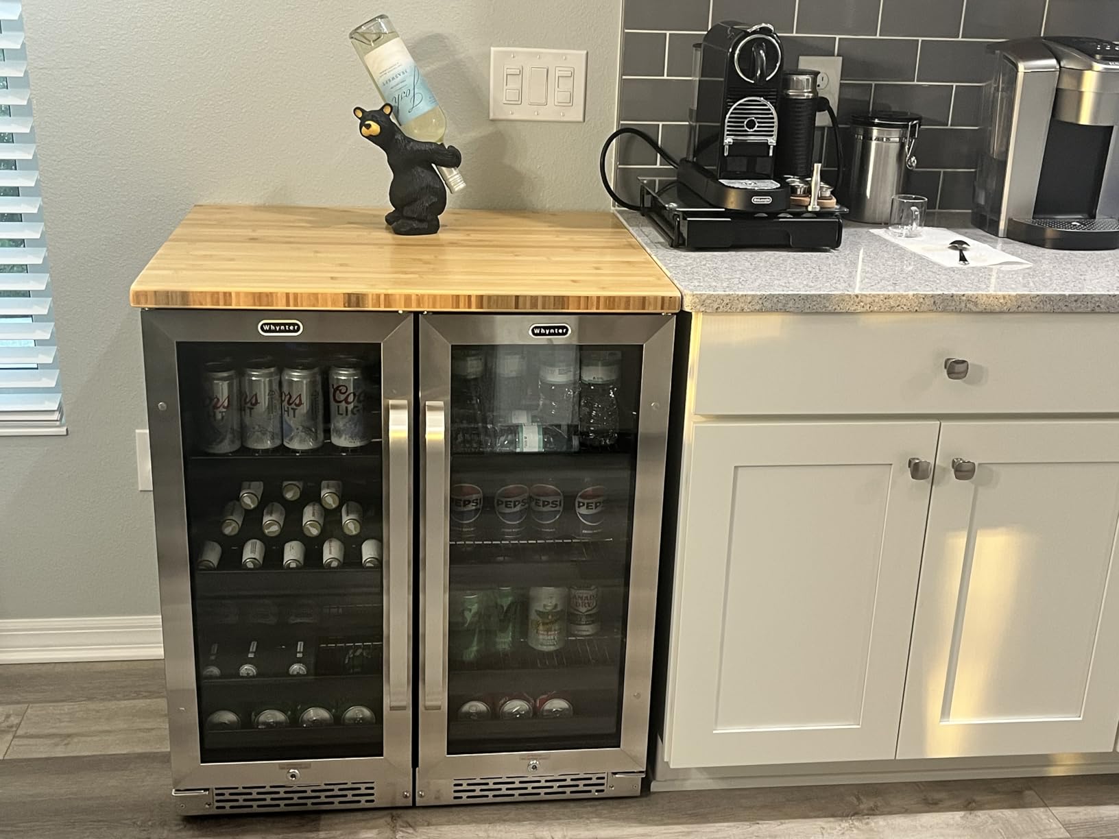 3 FT Finished Bamboo Butcher Block Top, 36 x 25 x 1.2 In | Finished 3 FT bamboo countertop with a clear protective coating; cut to fit islands, desks, cabinets, and DIY furniture. customer photo 2