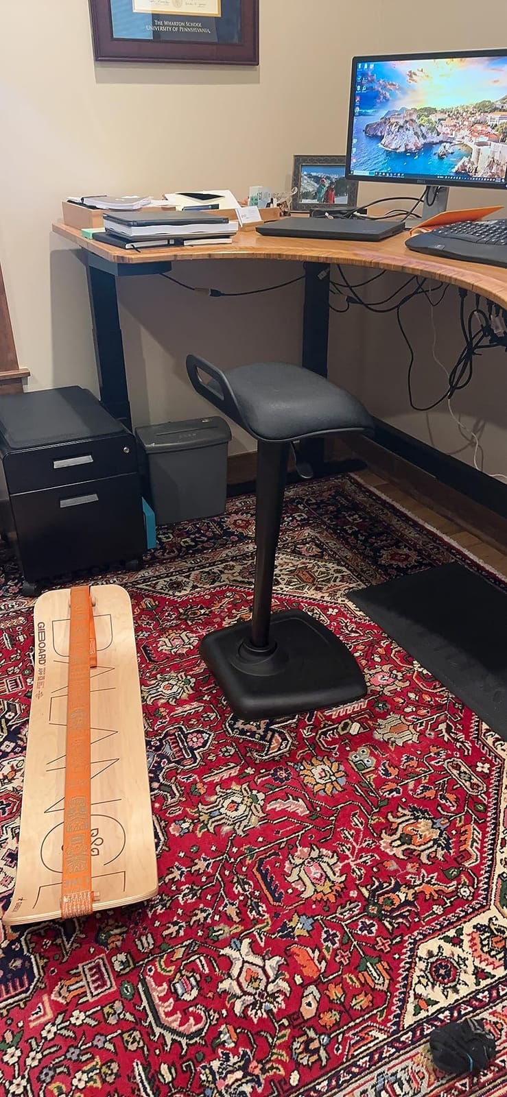 Vari Balance Stool for Standing Desk - Ergonomic Active Sitting for Home Office - Adjustable Height 22