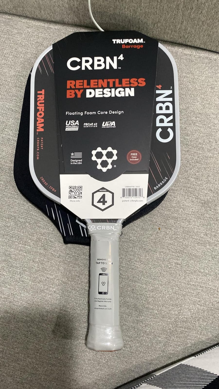 CRBN Pickleball - TruFoam Barrage - Carbon Fiber Pickleball Paddle | 100% Foam Floating Core Designed for Maximum Power, 14mm customer photo 1
