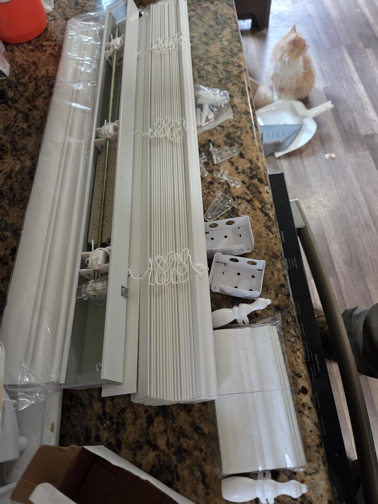 AOSKY 2 Inch Cordless Faux Wood Blinds, Indoor Window Shades, 34
