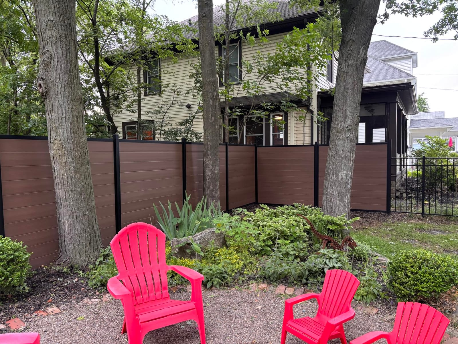 WamBam Composite Privacy Fence Panel, 6ft Walnut Brown | 6ftH x 6ftW, 1 Panel, BL19114, Aluminum Frame, Posts sold Separately customer photo 2