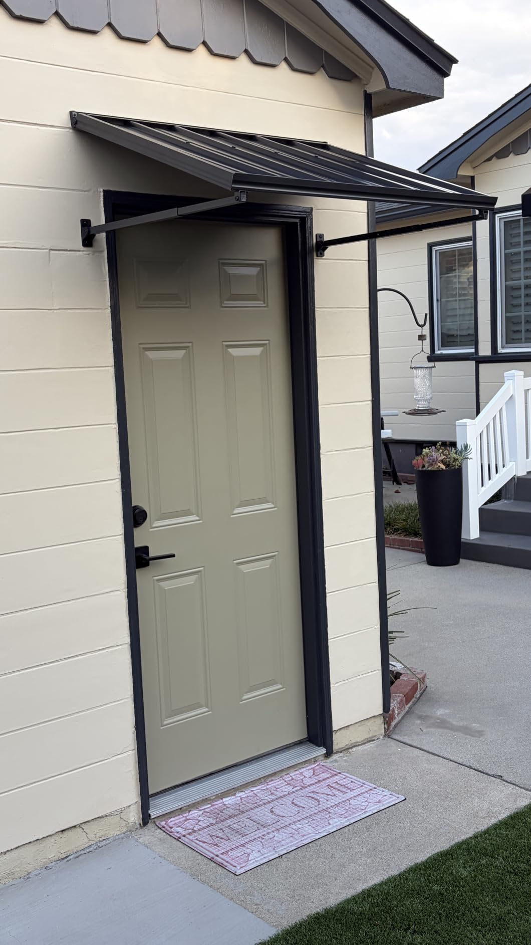 Kozyard Adjustable Door Window Awning - 4-Level Tilt, Aluminum Frame | 82