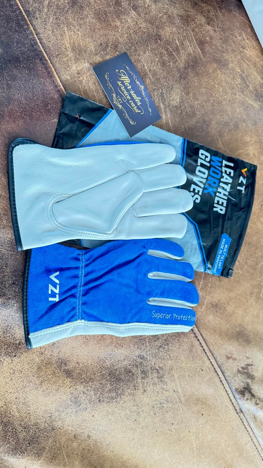VZT 10 Pairs Leather Work Gloves for Men & Women, Bulk Pack, Durable Soft Grip, Heavy Duty Genuine Cowhide for Truck Drivers, Construction, Welding, Driving, Warehouse, Landscaping, Farm, Ranch. customer photo 2