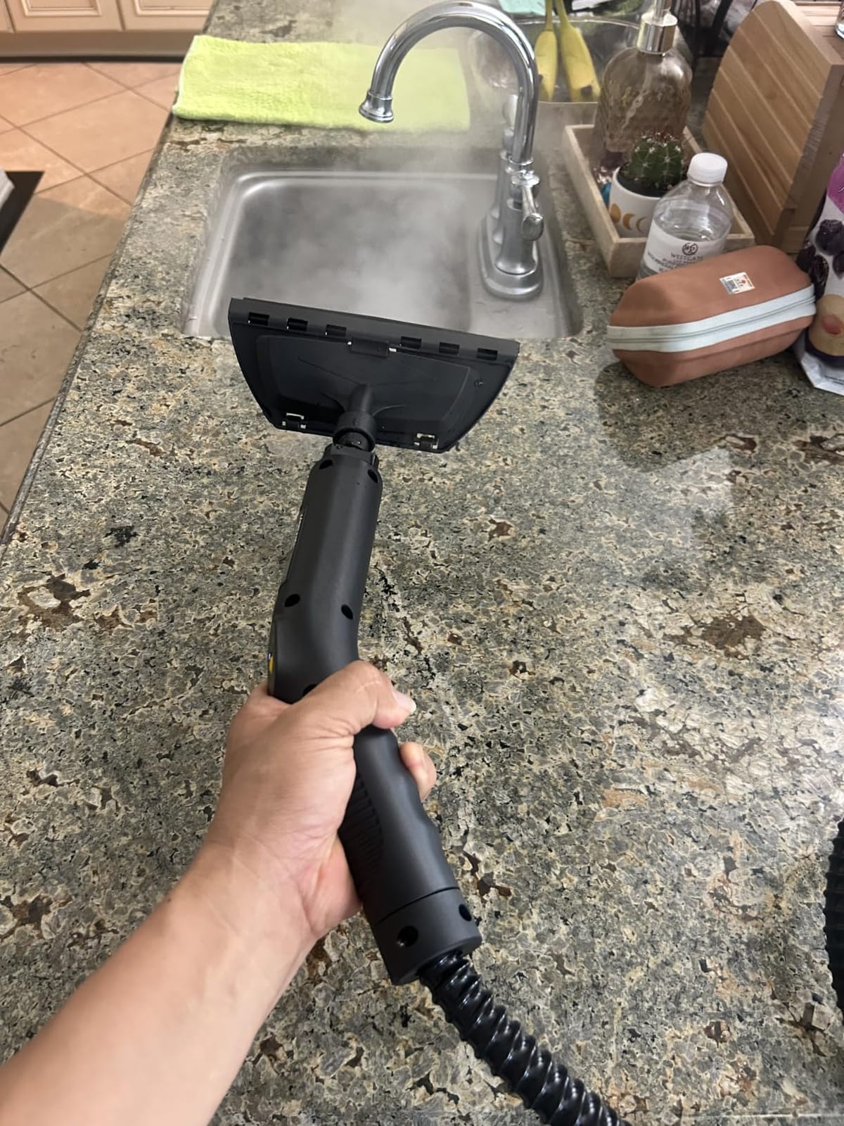 Gautye Steam Cleaner, 3 Level Adjustable Handle with 18 Accessories, Black | 10s Heat Up, 2.11 Quarts Tank, Handle Steam Cleaner for Home, Steamer for Cleaning for Kitchen, Grout, Dirt, Tile, Floor, Car customer photo 2