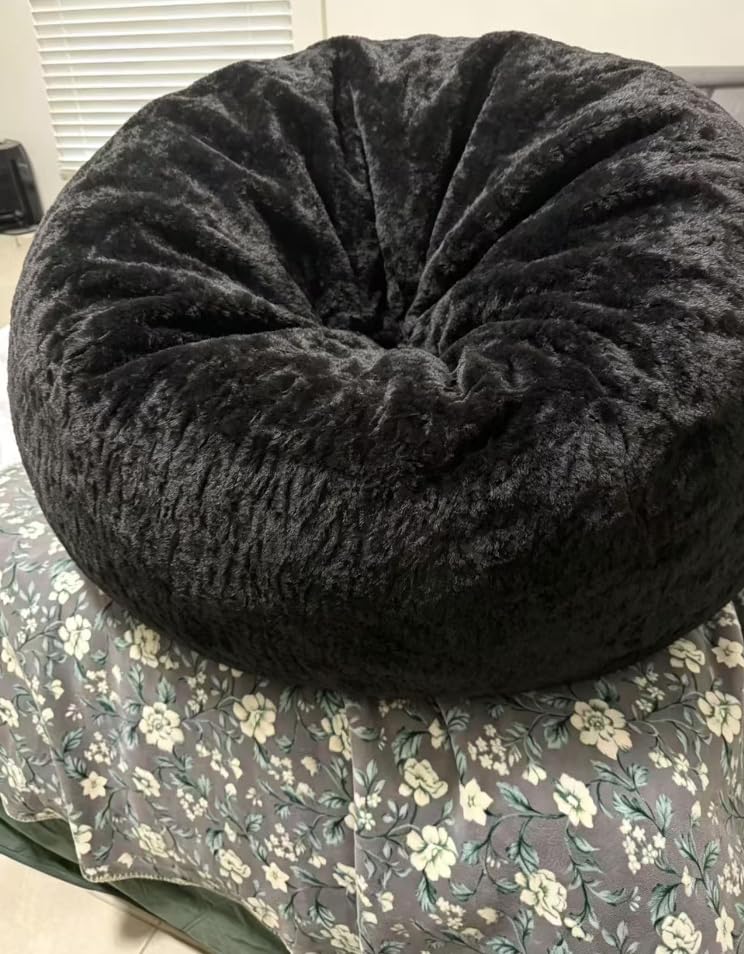 ZurNesfure Bean Bag Chair for Adults, 6FT Giant Bean Bag Chair Grey, Jumbo | Fluffy Bean Bag Chairs with Filler & Machine Washable Cover, Handle, Side Pocket Oversized Beanbag for Living Room, Bedroom customer photo 2