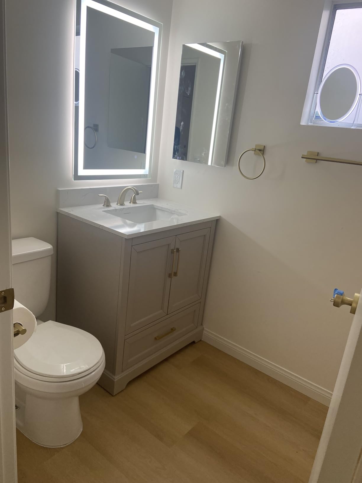 48 Inch Bathroom Vanity with Sink, Fully Assembled, Gray | Solid Wood Vanity with Engineered Stone Top and backsplash, Soft Closing Doors & 3 Dovetail Drawers for smooth operation customer photo 2