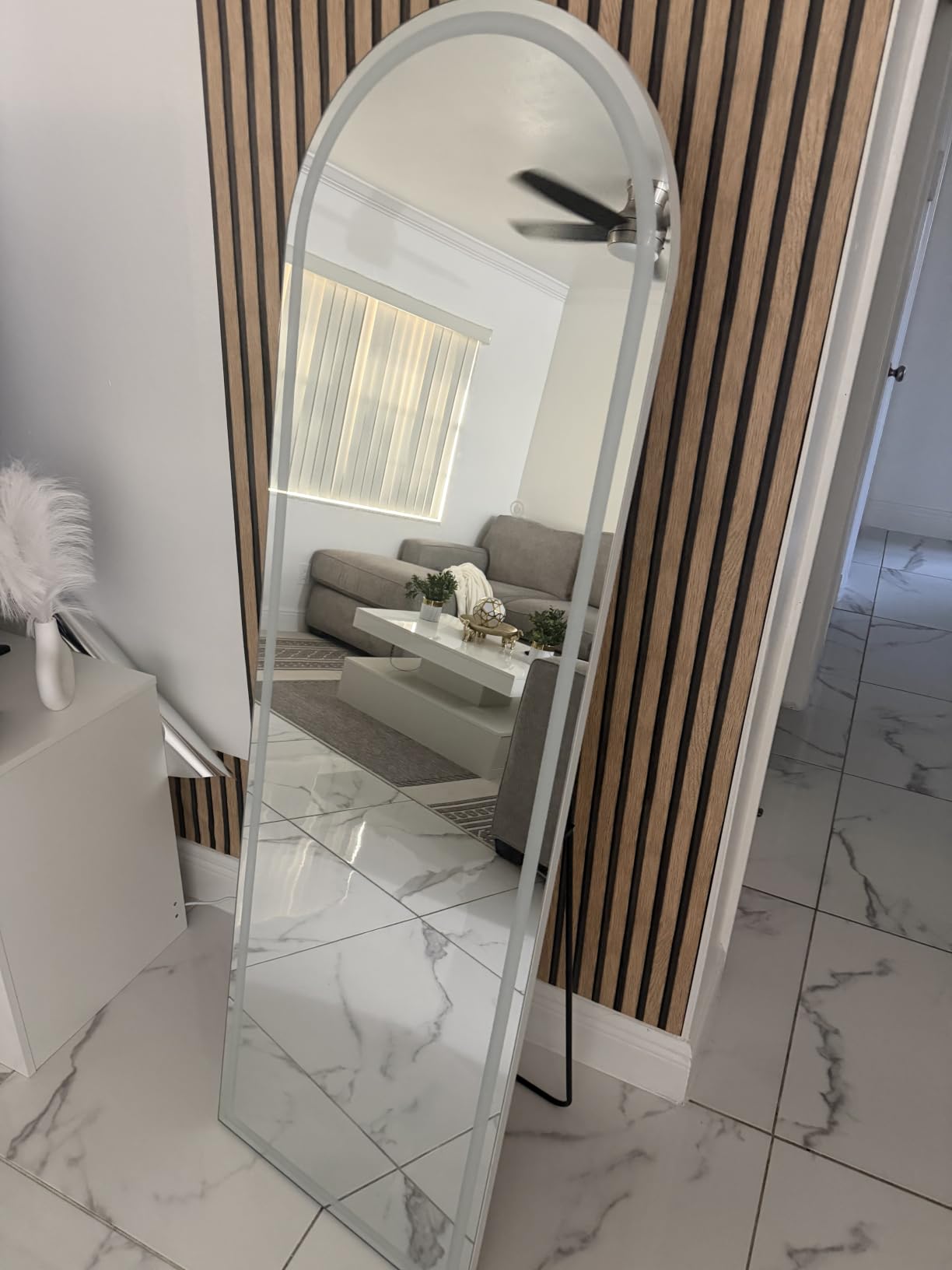 DUMOS Arched LED Mirror Full Length Standing, 16