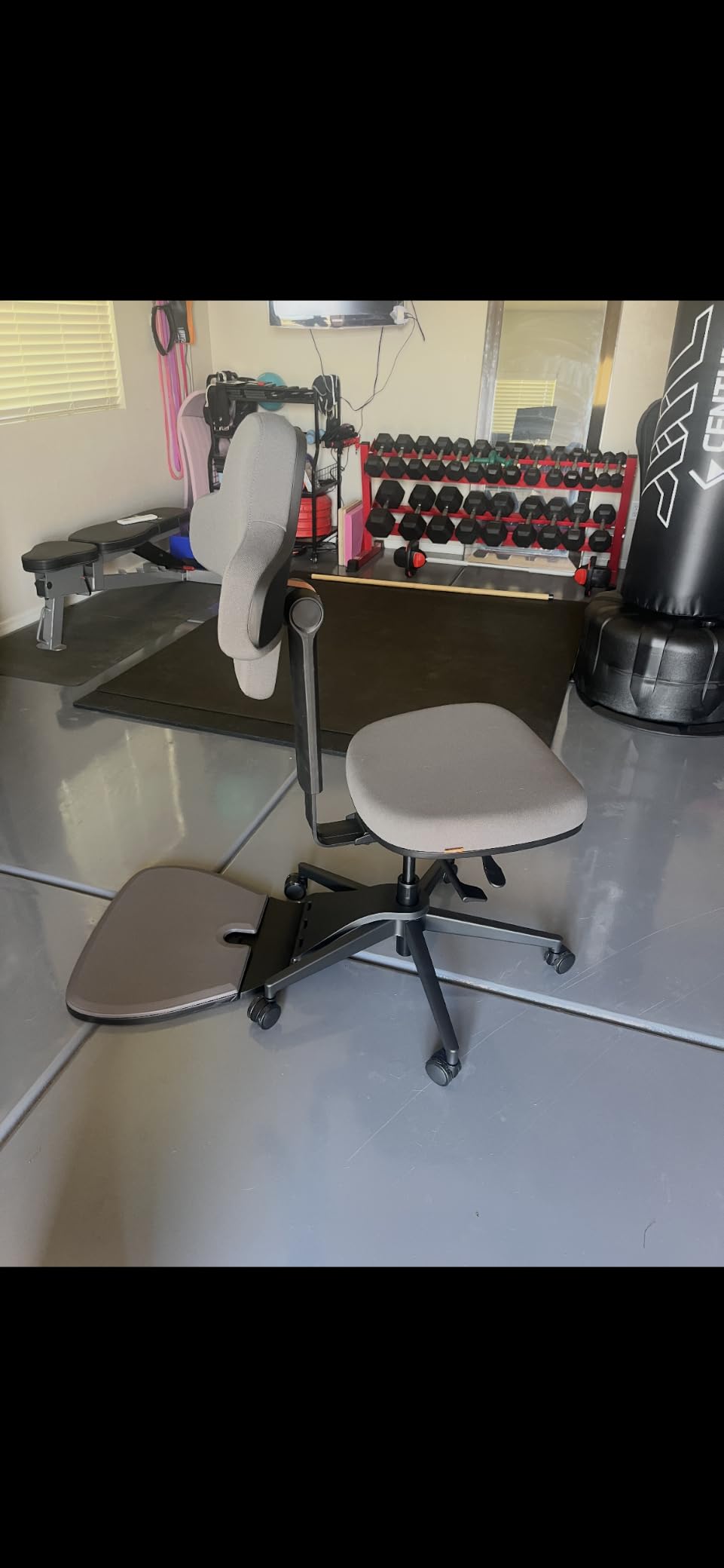 Newtral Standing Desk Chair, Standing Mate Chair for Sit-Stand, Ergonomic Leaning Perch Chair with Anti-Fatigue Mat, Standing Stool, Saddle Chair, Height Adjustable Home Office Posture Seat-MT-M-DG customer photo 1