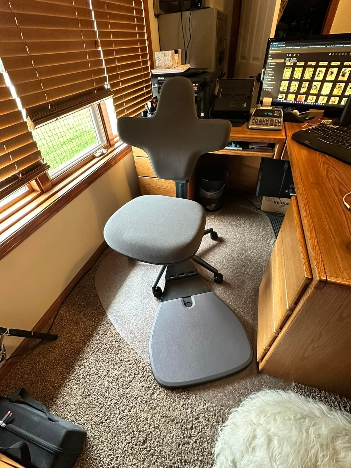 Newtral Standing Desk Chair, Standing Mate Chair for Sit-Stand, Ergonomic Leaning Perch Chair with Anti-Fatigue Mat, Standing Stool, Saddle Chair, Height Adjustable Home Office Posture Seat-MT-M-DG customer photo 2