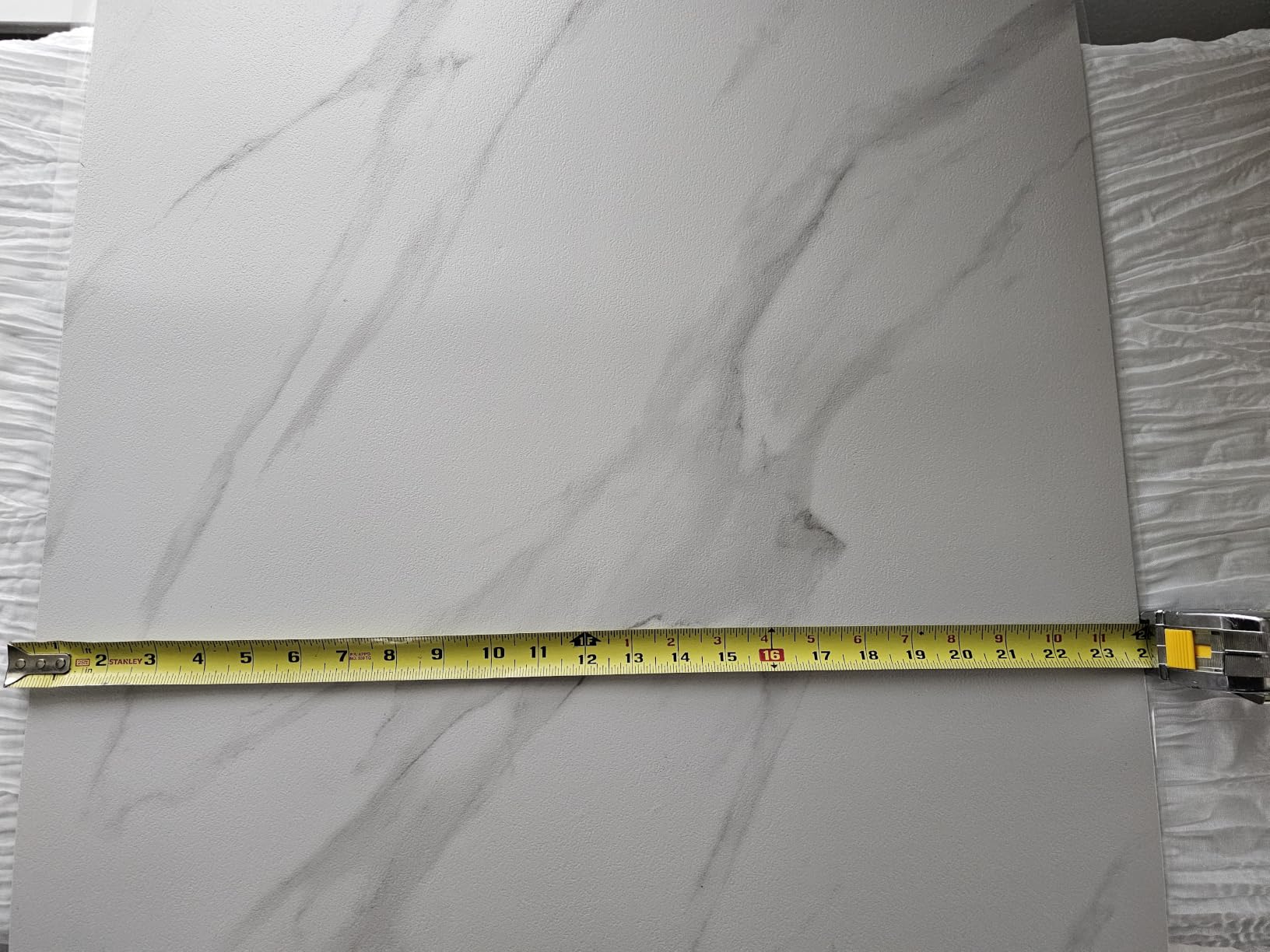 DEXDE Peel and Stick Floor Tile Grey Marble Waterproof Vinyl 2FTx2FT 10 PC | Waterproof Self-adhesive Vinyl Tiles, 40 Sq.Ft (10 Large 24x24 Pack), Vinyl Flooring for Bathroom Kitchen DIY Upgrades customer photo 2