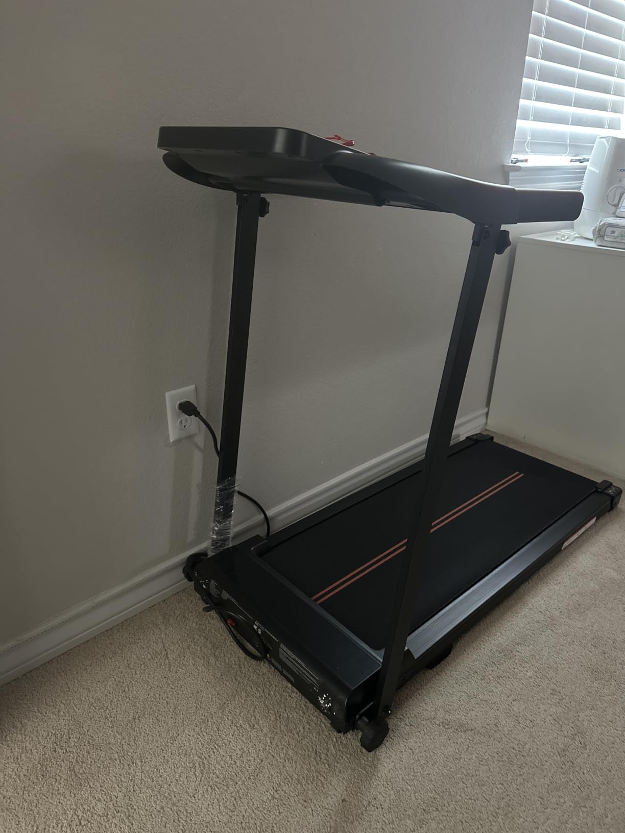 Treadmills for Home Walking Pad - Foldable Treadmill Under Desk with Handle Bar 0.6-6.2 MPH Portable Folding Pads Compact Running Machine Quiet Lightweight customer photo 1