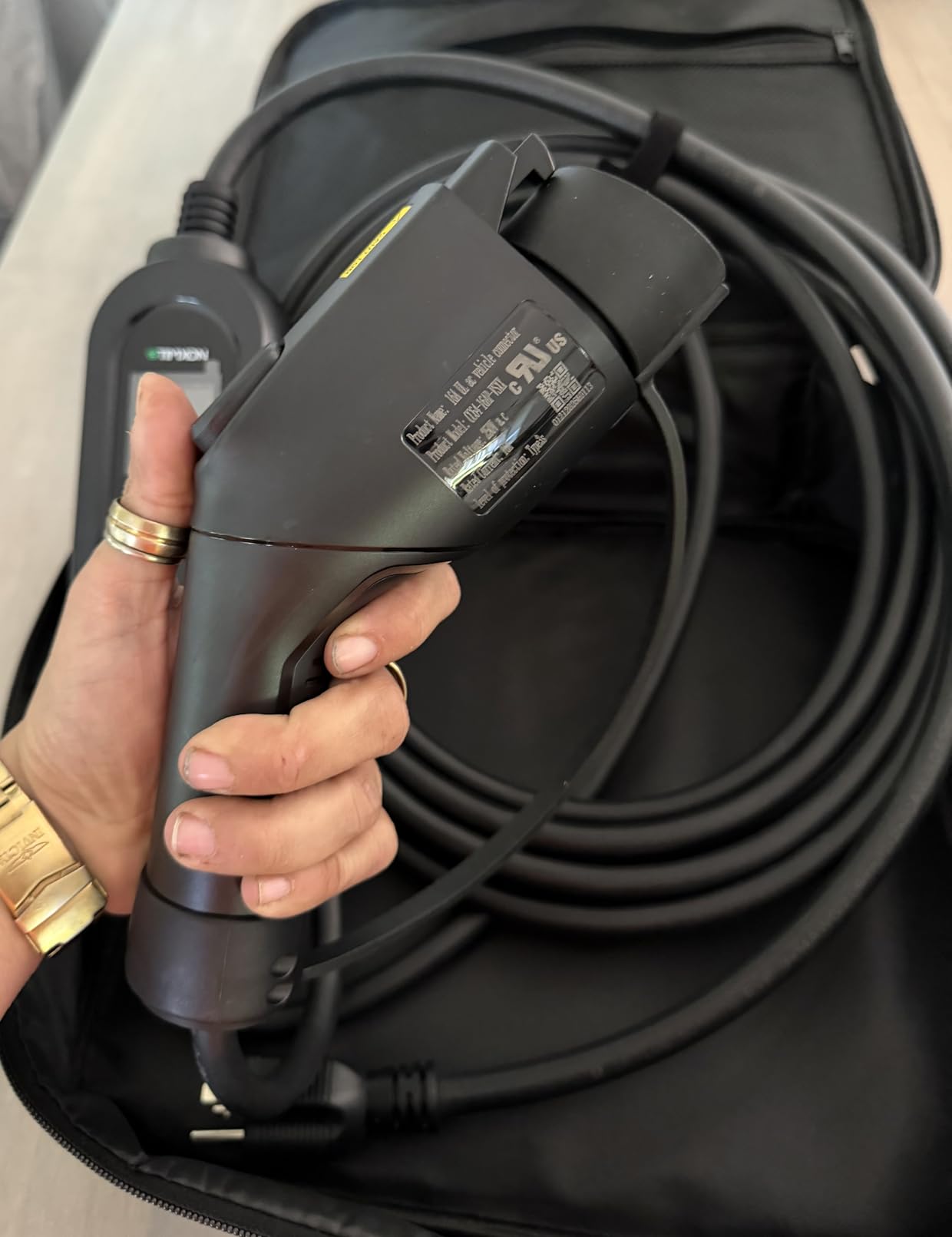 16A Portable Level 1&2 EV Charger-ETL Certified,110V-240V Car Charger with 25FT Charging Cable, NEMA 6-20 Plug & NEMA 5-15 Adapter EV Charging Station, Backup EV Chargers for All SAE EVSE J1772 Cars customer photo 1