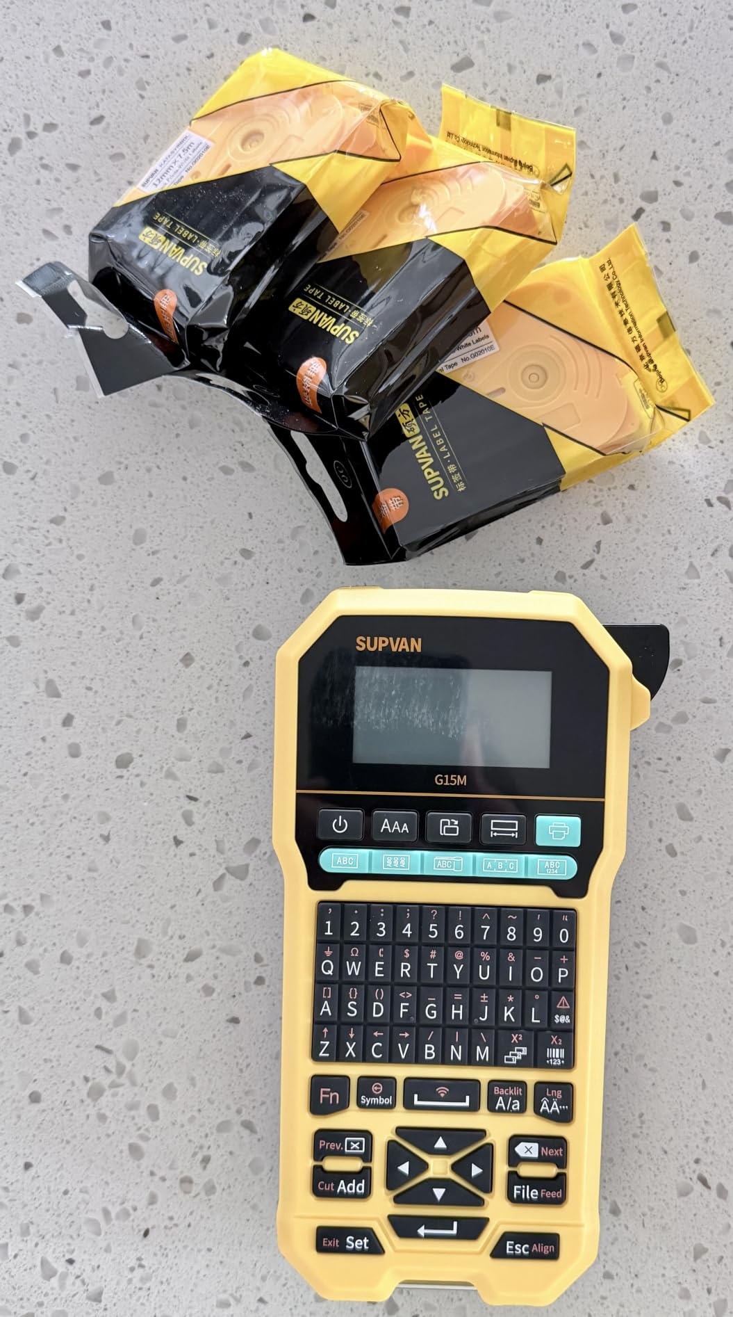SUPVAN G15M Keyboard & Bluetooth Label Maker Machine with Heat Shrink Tube | Heat Shrink & Multi-Labels, Rechargeable, Minimal Margin, 3 Cable Keys, LCD Backlit, Thermal Transfer, Industrial & Office ID customer photo 2