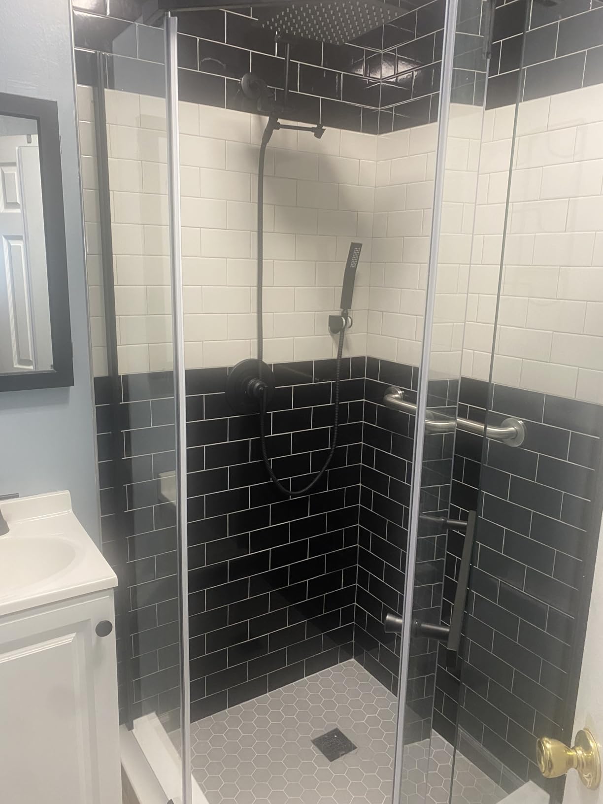 ACE DECOR Neo-Angle Shower Door Enclosure, 35.56