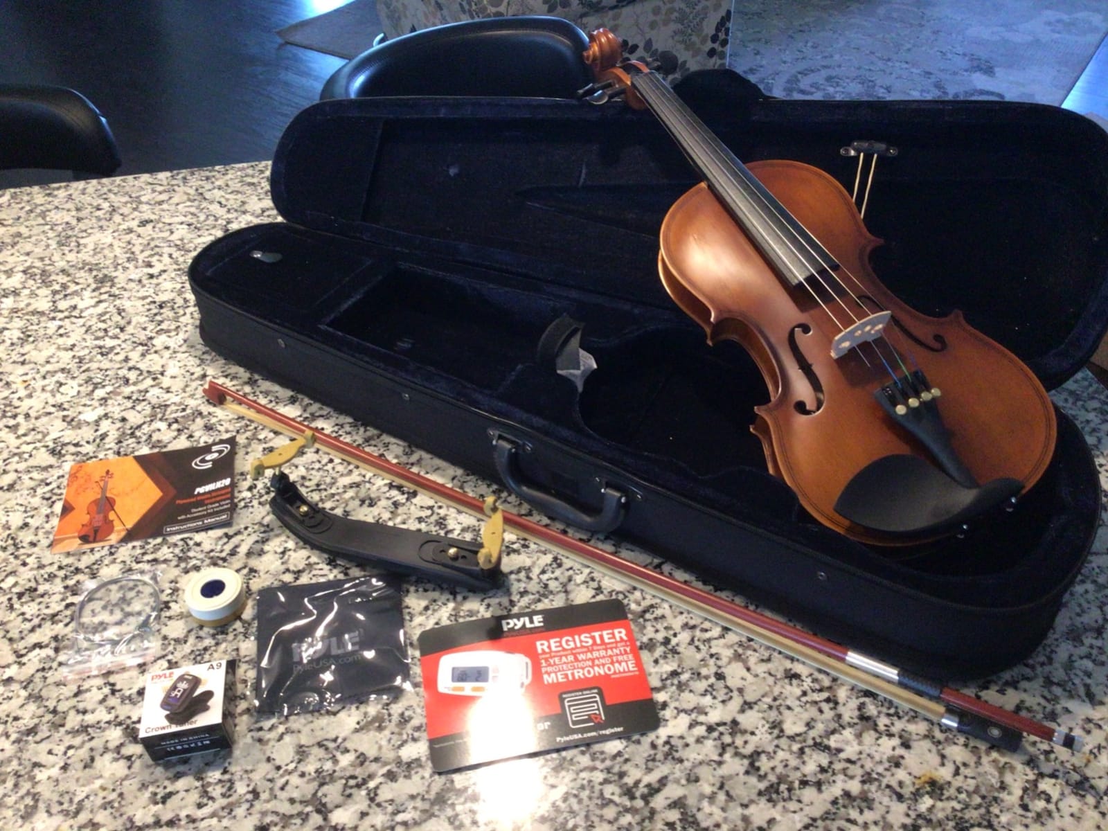 Pyle 1/2 Half Size Acoustic Violin for Beginners - Complete Violins Set with Hard Case, Bow, Extra Strings, Rosin, Full Accessories Kit - Mobile App Tuner 2 Month Free Lessons for Kids & Adults customer photo 2