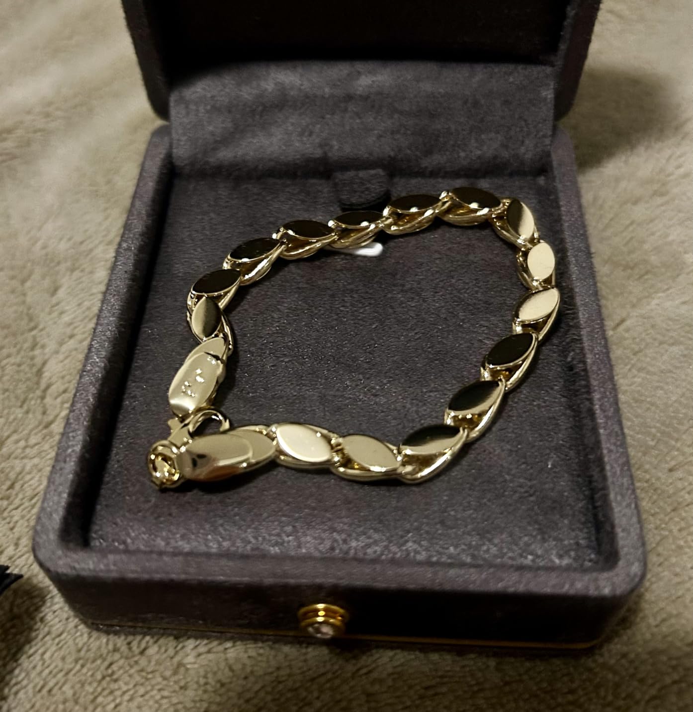 14K Gold Plated Laurel Link Bracelets for Women, 6mm Greek Goddess Inspired High Polish Chain Bracelet, Elevated Gift Jewelry customer photo 2