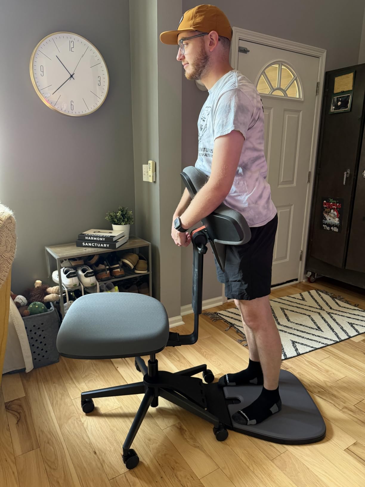 Newtral Standing Desk Chair, Ergonomic Standing Mate Chair Stool with 167 Degree Adjustable Flip Backrest, Multi-Position Sit-Stand-Lean Office Chair, Anti-Fatigue Design, MT-L-DG customer photo 2