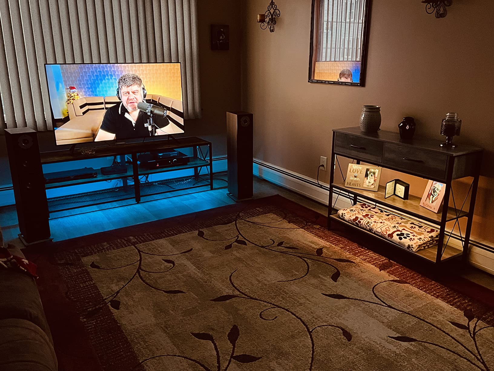 VASAGLE TV Stand for 80-Inch TVs, Mid Century Entertainment Center with Storage, Fluted Sliding Doors, Media Console Table for Living Room, Bedroom, Sand Brown ULTV634K201 customer photo 1