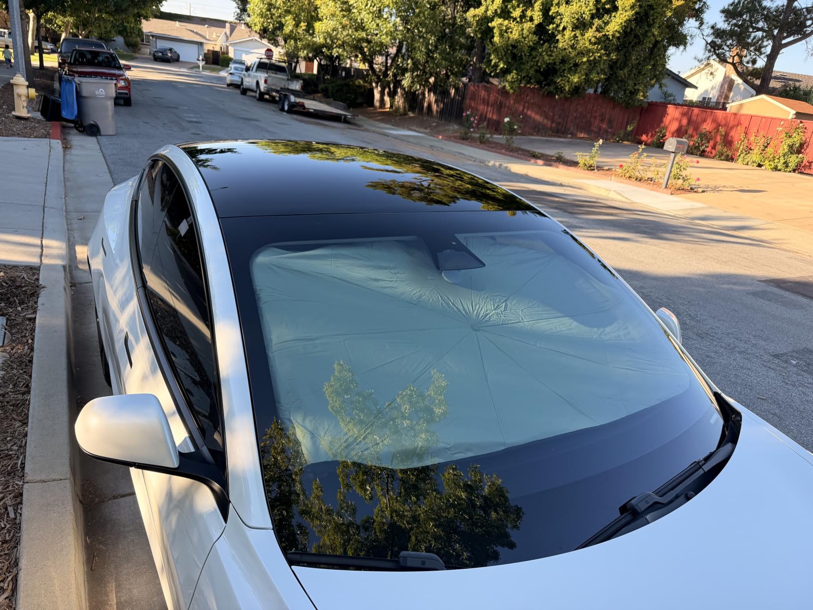 [2026 Upgrade] Coverado Windshield Sun Shade, UPF80+ Sunshade for Car Windshield Blocks Heat & UV Rays, Thickened Vinyl Coating customer photo 1