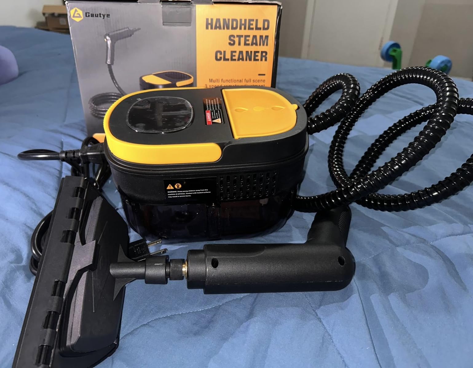 Gautye Steam Cleaner, 15s Heat Up, 1.69 Quarts Tank with 15 Accessories | 3 Level Adjustable Handle, Foldable Handle, 1700W, Portable Steam Cleaner for Home, Kitchen, Tile, Floor, Grout, Car Cleaning customer photo 2