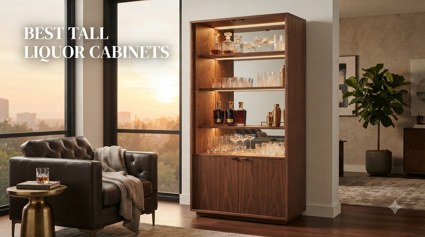 best tall liquor cabinets