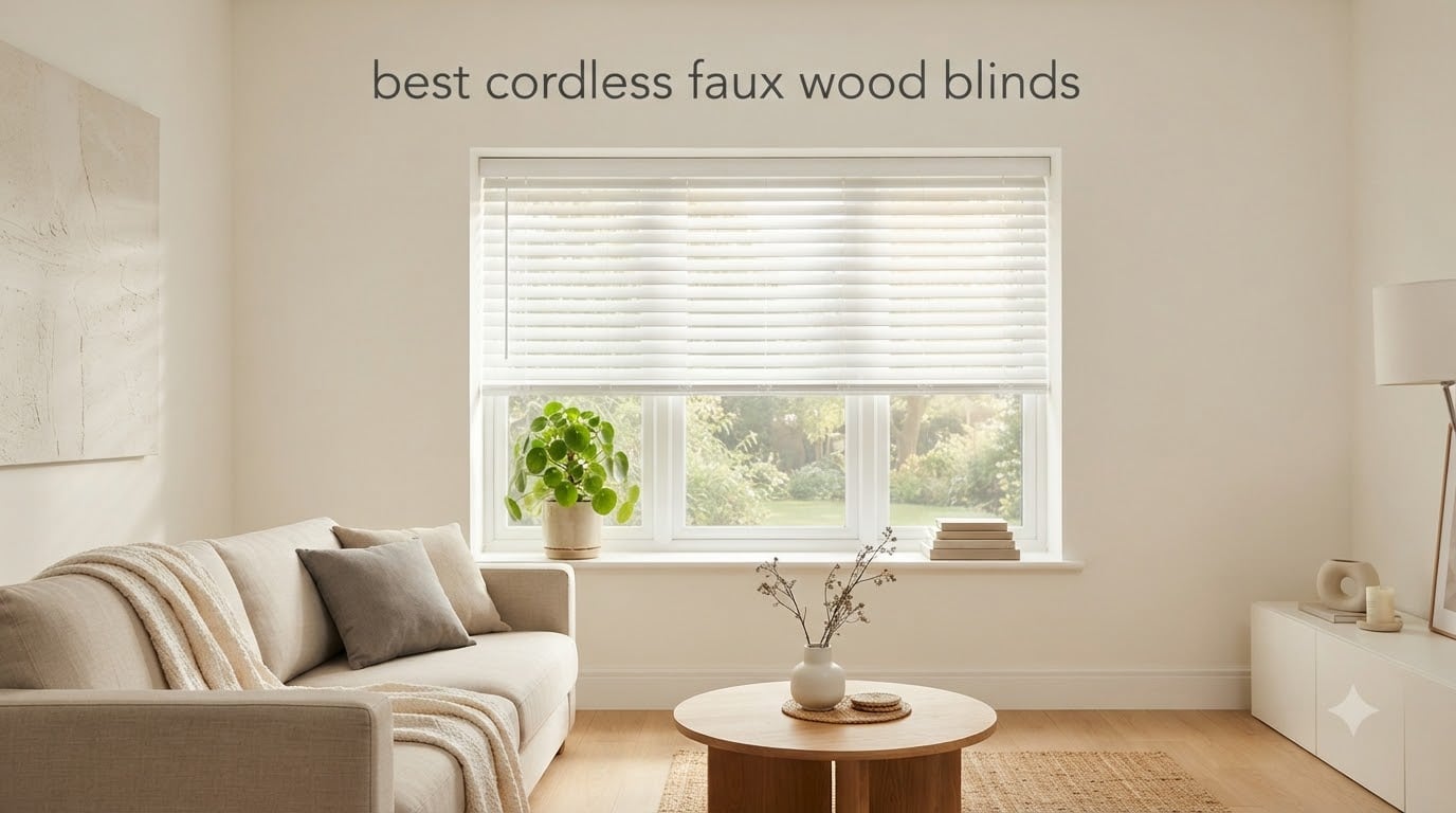 best cordless faux wood blinds