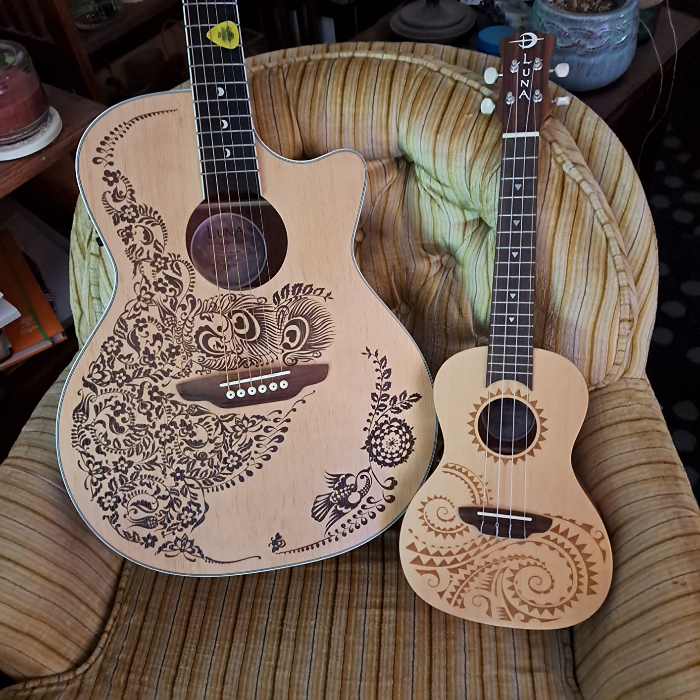 Luna Tattoo Concert Mahogany Ukulele with Gig Bag, Satin Natural customer photo 1