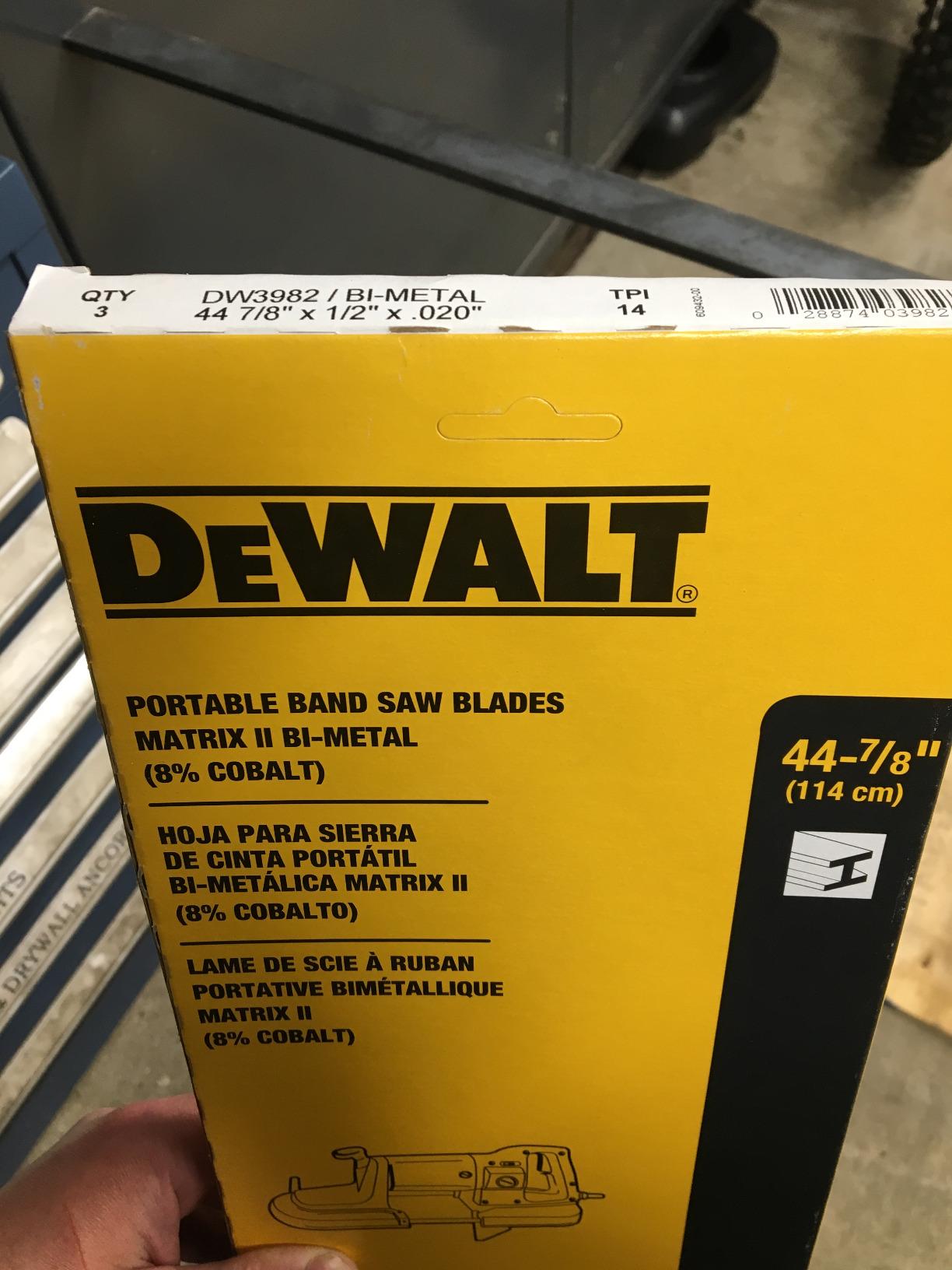 DEWALT Portable Band Saw Blade, 32-7/8-Inch, .020-Inch, 18 TPI, 3-Pack (DW3983C) customer photo 2