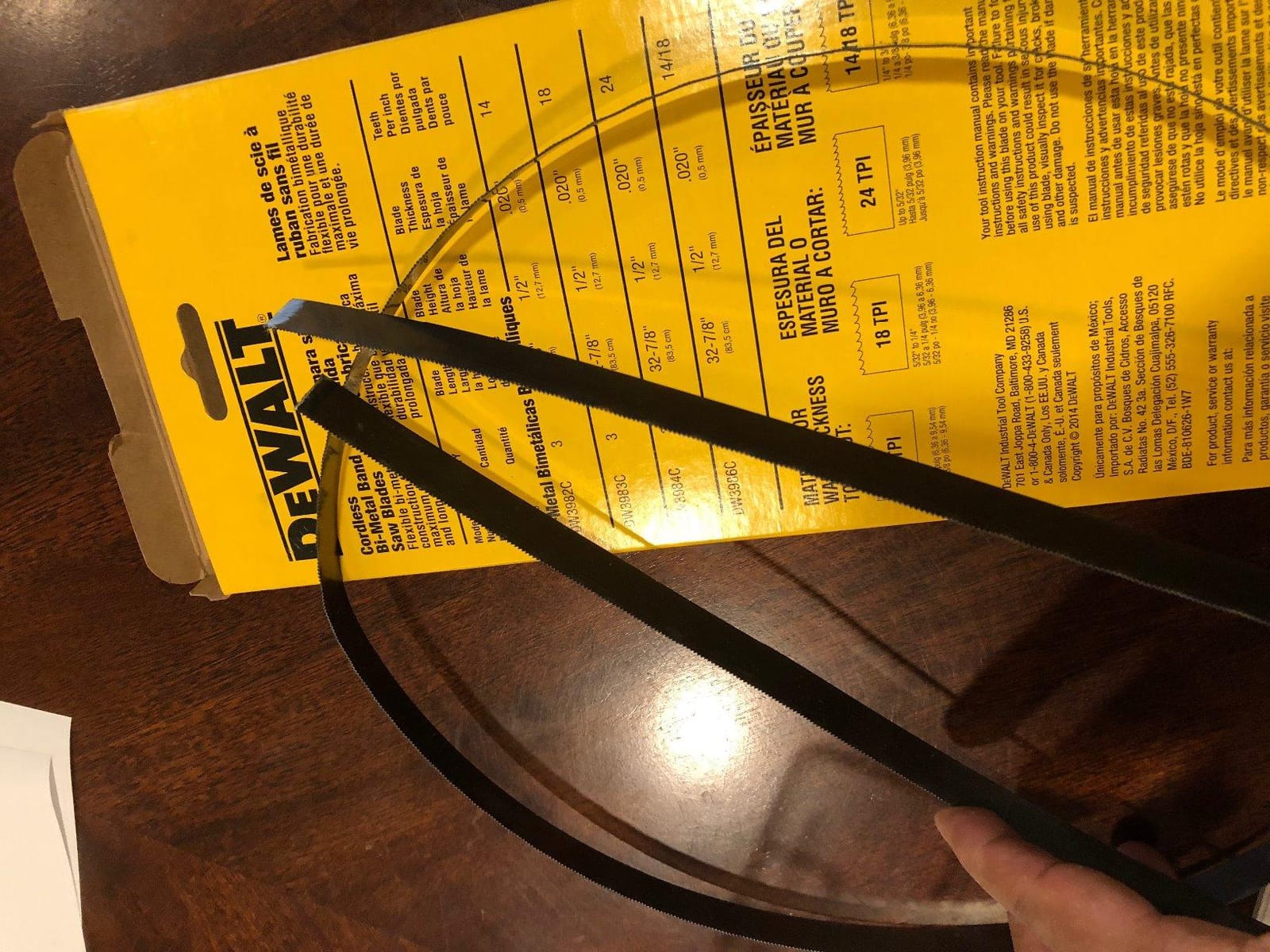 DEWALT Portable Band Saw Blade, 32-7/8-Inch, .020-Inch, 24 TPI, 3-Pack (DW3984C) customer photo 2