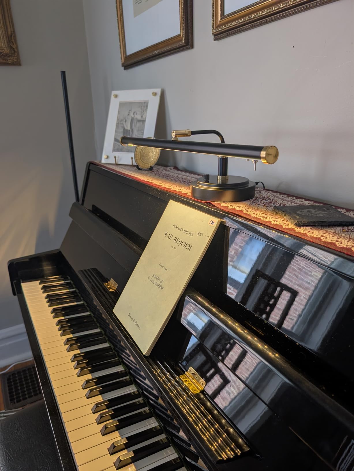 Cocoweb Adjustable LED Upright Piano Desk Lamp in Black with Brass Accents - PLED101D customer photo 2