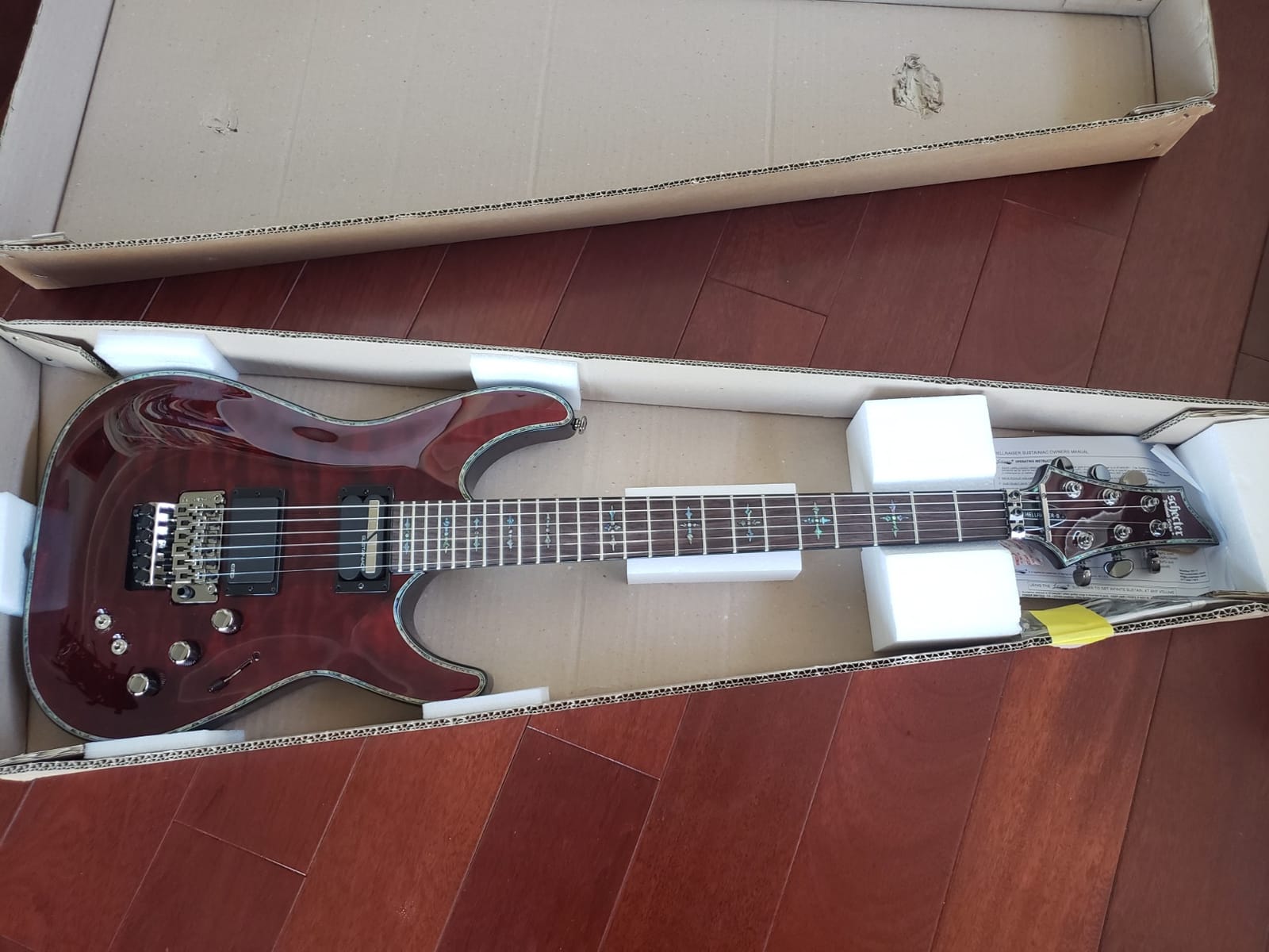 Schecter Hellraiser C-1 with Floyd Rose and Sustainiac - Black Cherry customer photo 2