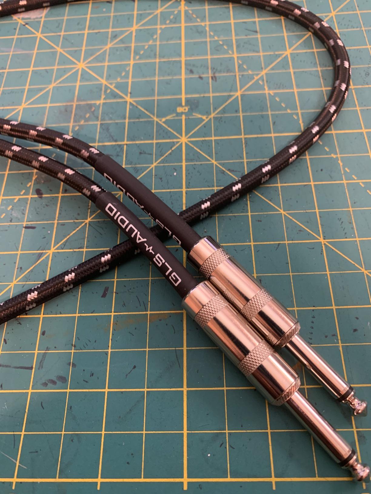 GLS Audio Instrument Cable, 20 Ft Electric Guitar Cable, Braided Black/Grey | Straight 1/4 In TS to Straight 1/4 In TS, Oxygen-Free Copper, Braided Tweed Jacket, Male-to-Male Wired Amp Cord for Amplifier customer photo 1