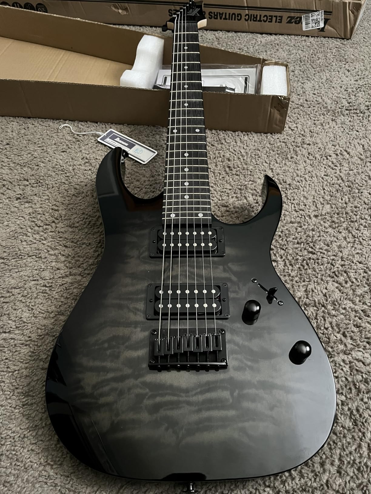 Ibanez GRG 7-String Solid-Body Electric Guitar - White customer photo 2